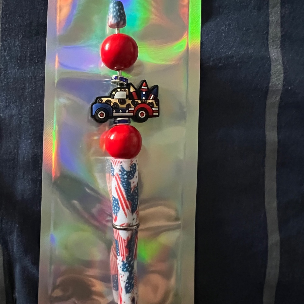 Patriotic Truck Beaded Pen